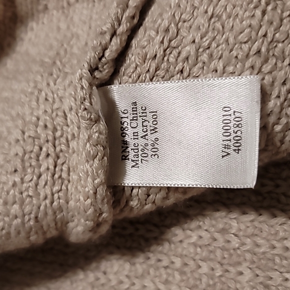 ⭐️Coldwater Creek knit vest sz M womens, washable acrylic/wool, taupe and gray - Picture 4 of 12